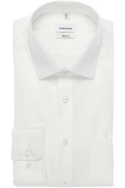 Seidensticker Regular Fit Hemd Weiss, Einfarbig