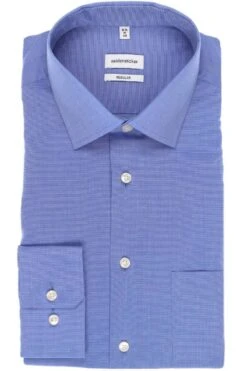 Seidensticker Regular Fit Hemd Blau, Einfarbig