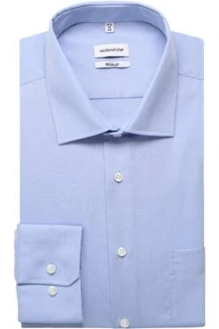 Seidensticker Regular Fit Hemd Hellblau/weiss, Faux-uni