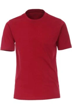 Casa Moda CasualCasual Fit T-Shirt Rundhals Bordeaux,Einfarbig