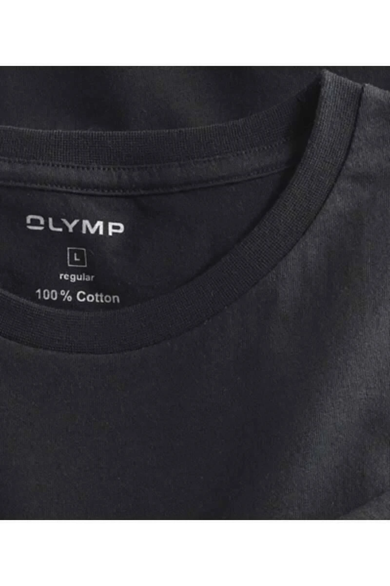 OLYMP Modern Fit T-Shirt Rundhals Doppelpack Schwarz,Einfarbig 4 OLYMP Modern Fit T-Shirt Rundhals Doppelpack Schwarz,Einfarbig – Bild 2