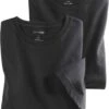 OLYMP Modern Fit T-Shirt Rundhals Doppelpack Schwarz,Einfarbig
