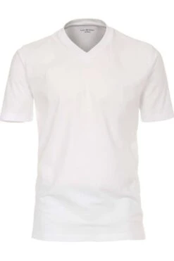Casa Moda T-Shirt V-Ausschnitt Doppelpack Weiss,Einfarbig