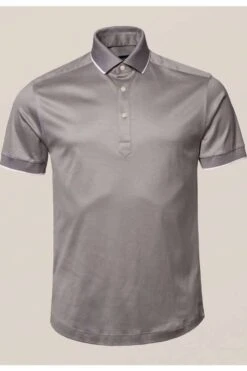 ETON Slim Fit Poloshirt Hellgrau, Einfarbig