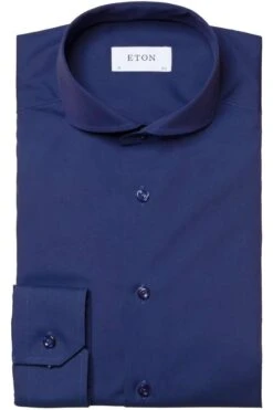 ETON Slim Fit Hemd Navy, Einfarbig