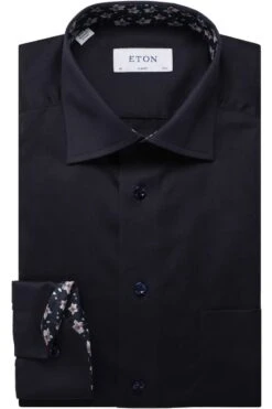 ETON Classic Fit Hemd Navy, Einfarbig