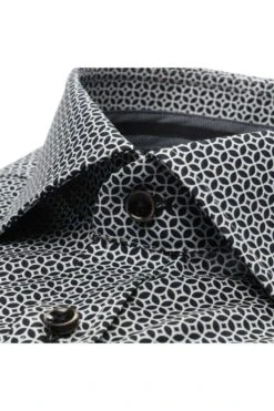 Venti Body Fit Hemd Schwarz, Gemustert -Bekleidung Rabatt Serie 103522500 800 1 800 1200x1200