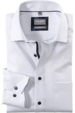OLYMP Luxor Comfort Fit Hemd Weiss, Einfarbig