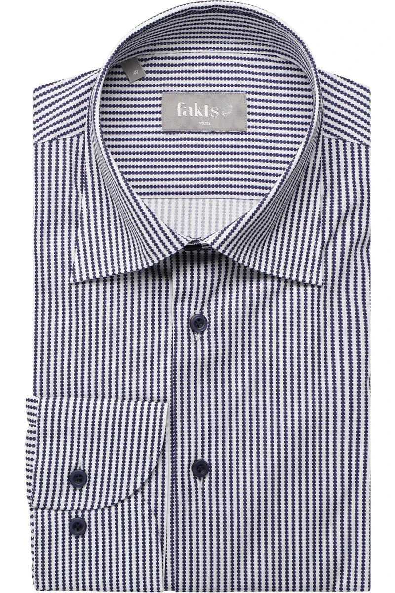 Fakts Slim Fit Hemd Navy, Gestreift 3 Fakts Slim Fit Hemd Navy, Gestreift