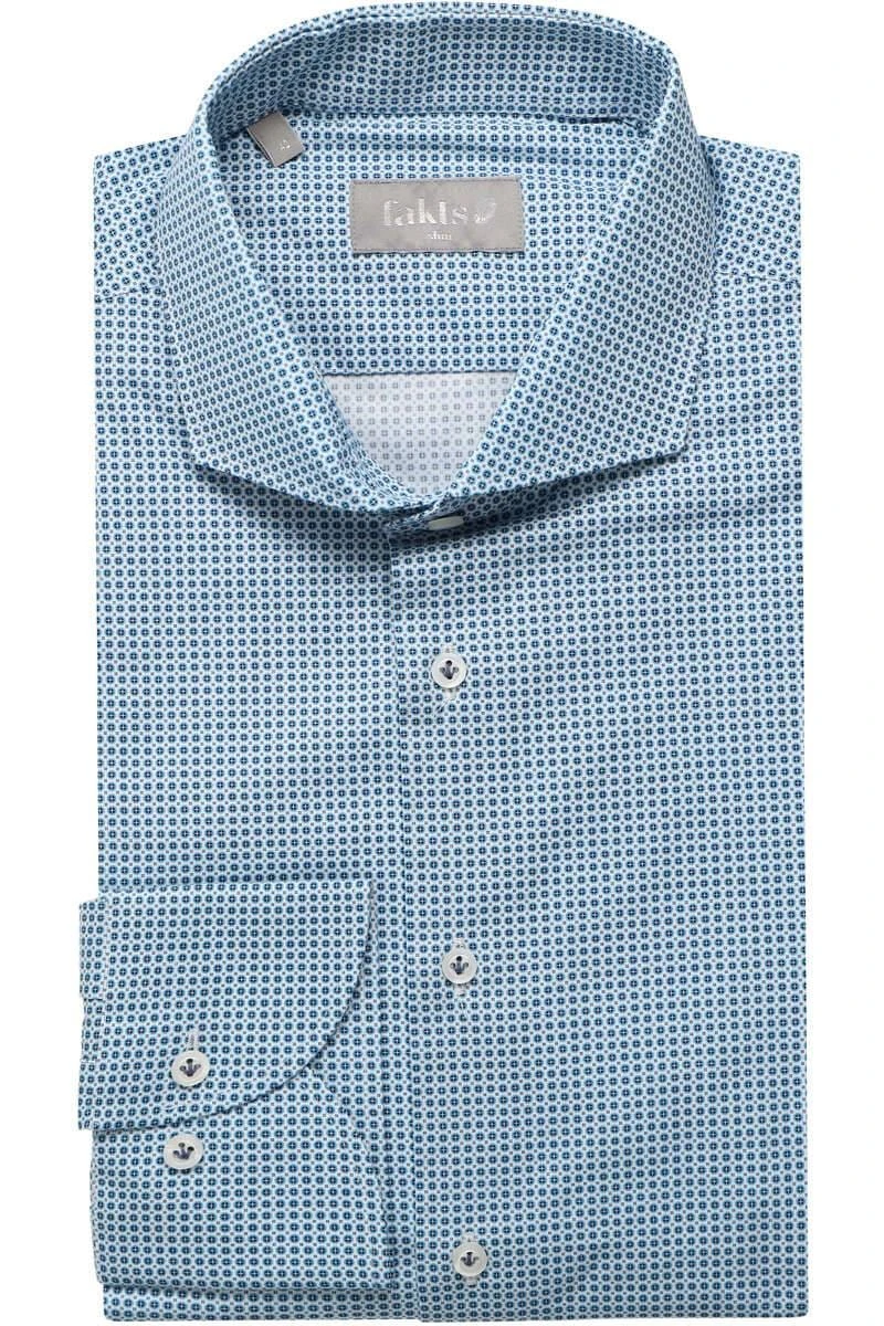 Fakts Slim Fit Hemd Blau, Gemustert 3 Fakts Slim Fit Hemd Blau, Gemustert