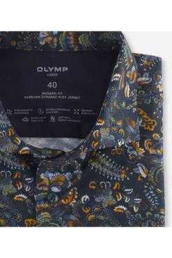 OLYMP Luxor 24/Seven Modern Fit Jerseyhemd Hellblau, Gemustert -Bekleidung Rabatt Serie 1205 24 18 1 800 1200x1200