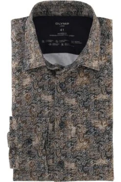 Bekleidung Rabatt Serie 13 OLYMP Luxor 24/Seven Modern Fit Jerseyhemd Braun, Gemustert