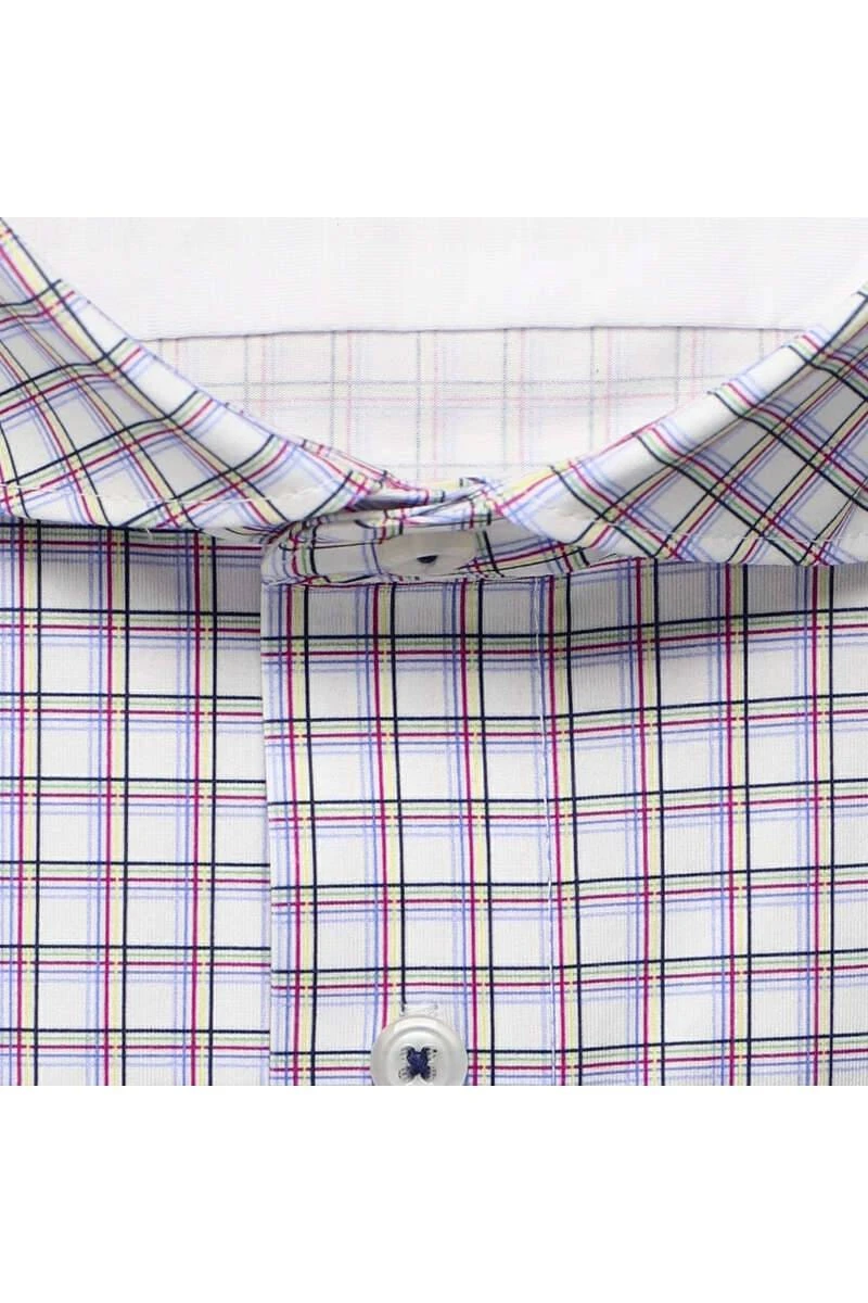 OLYMP Luxor 24/Seven Modern Fit Jerseyhemd Fuchsia/weiss, Kariert 6 OLYMP Luxor 24/Seven Modern Fit Jerseyhemd Fuchsia/weiss, Kariert – Bild 4