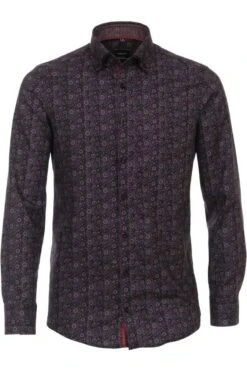 Venti Modern Fit Hemd Blau/rot, Paisley