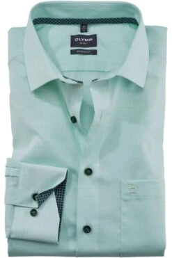 OLYMP Luxor Modern Fit Hemd Hellgrün, Einfarbig