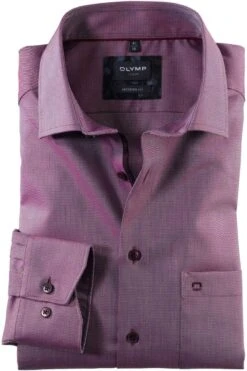 OLYMP Luxor Modern Fit Hemd Granat, Faux-uni