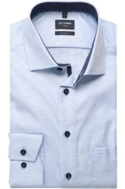 OLYMP Luxor Modern Fit Hemd Bleu, Einfarbig