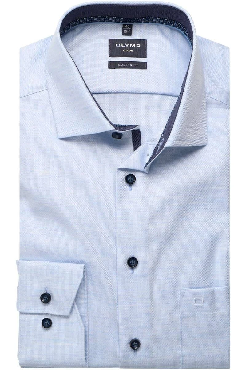 OLYMP Luxor Modern Fit Hemd Bleu, Einfarbig 3 OLYMP Luxor Modern Fit Hemd Bleu, Einfarbig
