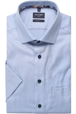 OLYMP Luxor Modern Fit Hemd Bleu/weiss, Faux-uni