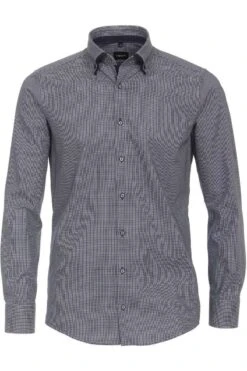 Venti Modern Fit Hemd Blau/rot, Gemustert