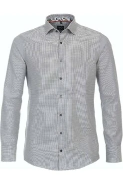 Venti Modern Fit Hemd Grün, Strukturiert