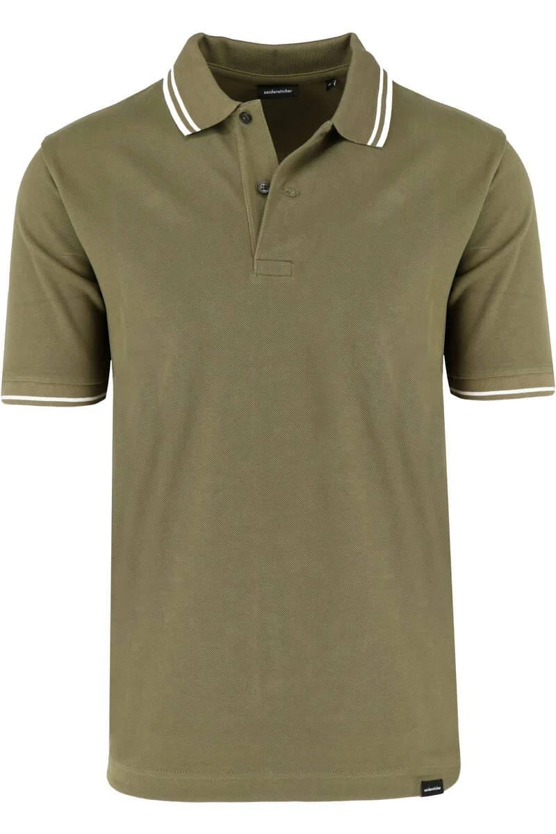 Seidensticker Regular Fit Poloshirt Oliv, Einfarbig 3 Seidensticker Regular Fit Poloshirt Oliv, Einfarbig