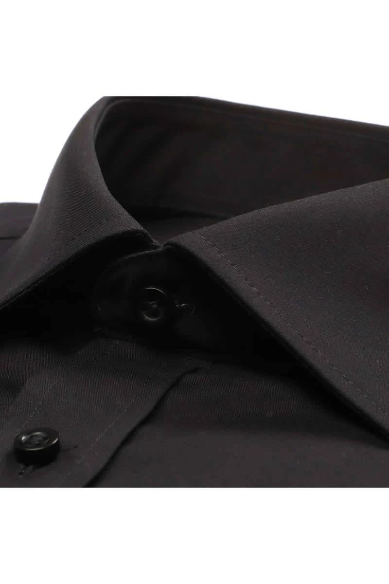 Redmond Regular Fit Hemd Schwarz, Einfarbig 7 Redmond Regular Fit Hemd Schwarz, Einfarbig – Bild 5