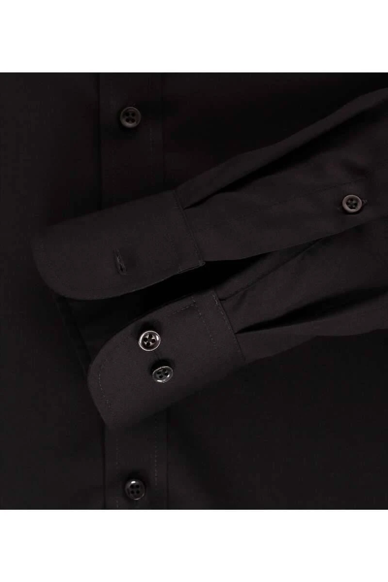 Redmond Regular Fit Hemd Schwarz, Einfarbig 4 Redmond Regular Fit Hemd Schwarz, Einfarbig – Bild 2