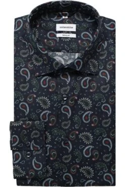 Seidensticker Regular Fit Hemd Blau, Gemustert