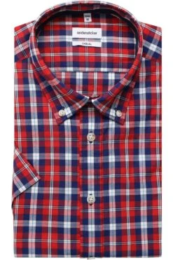 Seidensticker Casual Regular Fit Hemd Blau/rot, Kariert