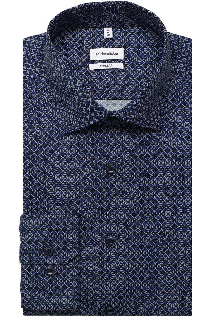 Seidensticker Regular Fit Hemd Dunkelblau, Gemustert 3 Seidensticker Regular Fit Hemd Dunkelblau, Gemustert