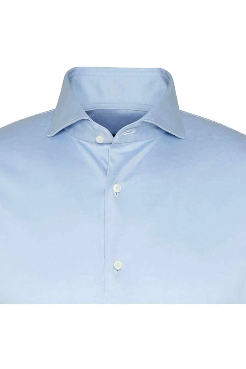 Van Laack Meisterwerk Tailor Fit Jerseyhemd Hellblau, Einfarbig 4 Van Laack Meisterwerk Tailor Fit Jerseyhemd Hellblau, Einfarbig – Bild 2