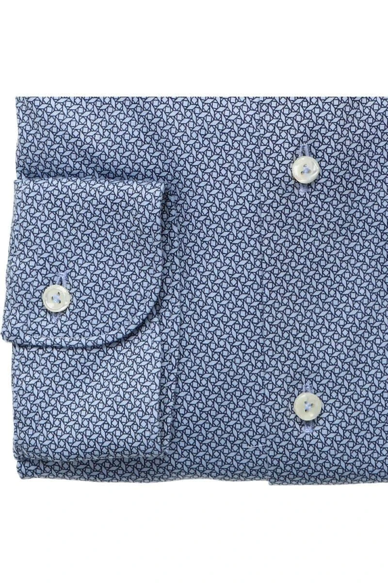 Van Laack Meisterwerk Tailor Fit Jerseyhemd Blau, Gemustert 5 Van Laack Meisterwerk Tailor Fit Jerseyhemd Blau, Gemustert – Bild 3