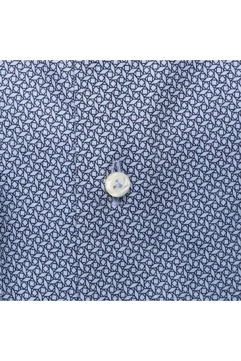 Van Laack Meisterwerk Tailor Fit Jerseyhemd Blau, Gemustert 6 Van Laack Meisterwerk Tailor Fit Jerseyhemd Blau, Gemustert – Bild 4