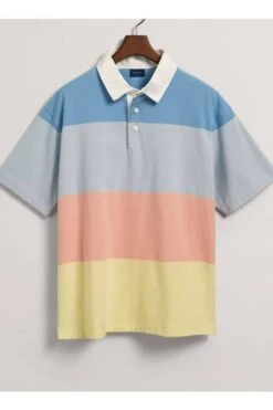 GANT Regular Fit Poloshirt Blau/gelb, Querstreifen