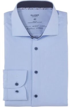 OLYMP Level Five 24/Seven Dynamic Flex Body Fit Hemd Bleu, Einfarbig