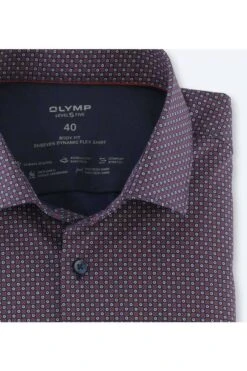 OLYMP Level Five 24/Seven Body Fit Hemd Blau/rot, Gemustert -Bekleidung Rabatt Serie 2049 24 35 3 8007d8BHHlJJYWlu 1200x1200