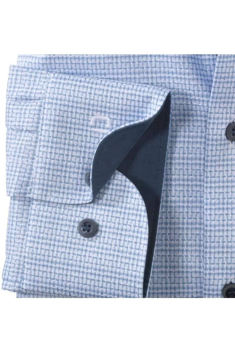 OLYMP Level Five 24/Seven Dynamic Flex Body Fit Jerseyhemd Bleu, Fischgrat 5 OLYMP Level Five 24/Seven Dynamic Flex Body Fit Jerseyhemd Bleu, Fischgrat – Bild 3