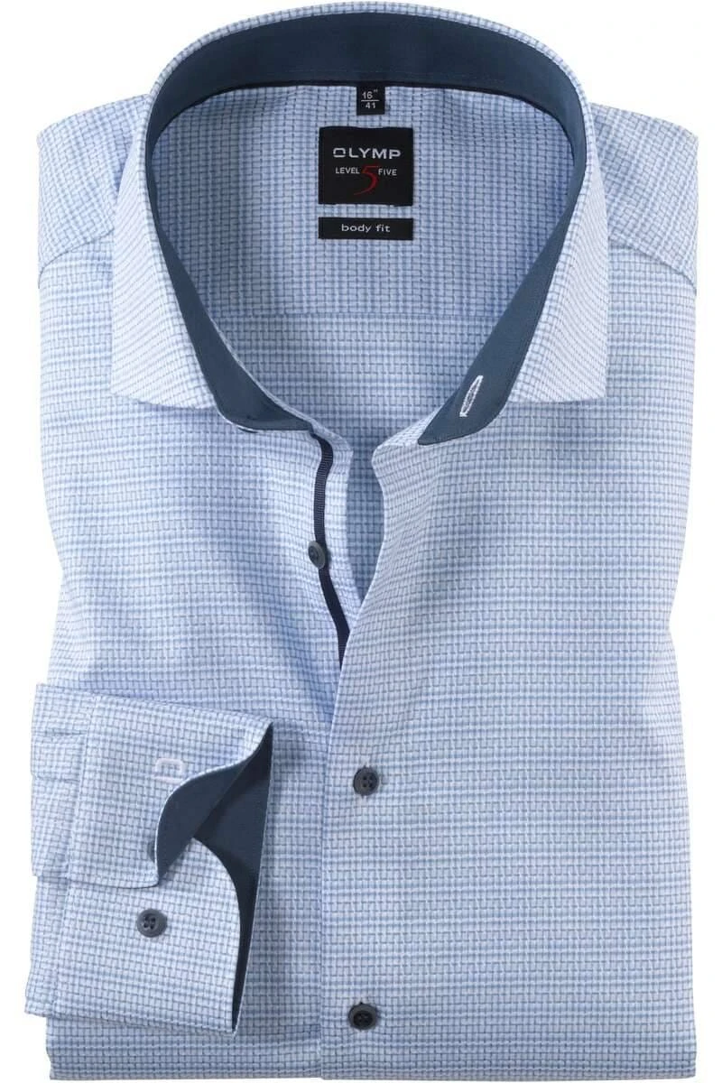 OLYMP Level Five 24/Seven Dynamic Flex Body Fit Jerseyhemd Bleu, Fischgrat 3 OLYMP Level Five 24/Seven Dynamic Flex Body Fit Jerseyhemd Bleu, Fischgrat