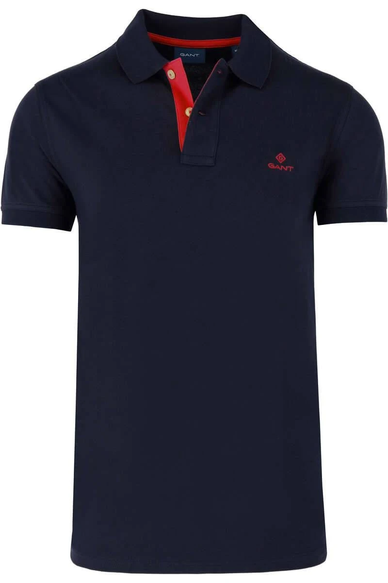 GANT Regular Fit Poloshirt Nachtblau, Einfarbig 3 GANT Regular Fit Poloshirt Nachtblau, Einfarbig