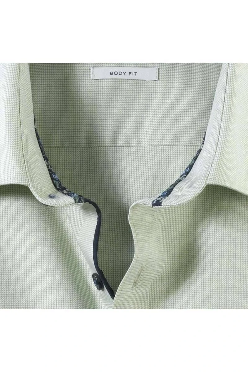 OLYMP Level Five Body Fit Hemd Grün/weiss, Strukturiert 5 OLYMP Level Five Body Fit Hemd Grün/weiss, Strukturiert – Bild 3