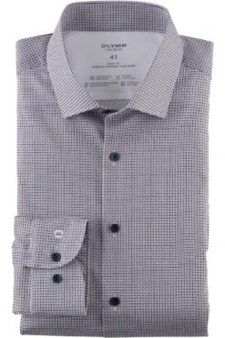 OLYMP Level Five 24/Seven Dynamic Flex Body Fit Jerseyhemd Blau/rot, Gemustert