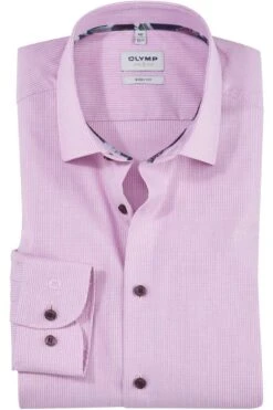 OLYMP Level Five Body Fit Hemd Rose, Strukturiert