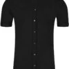 Desoto Slim Fit Jerseyhemd Schwarz, Einfarbig