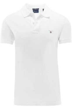 GANT Originale Slim Fit Poloshirt Weiss, Einfarbig
