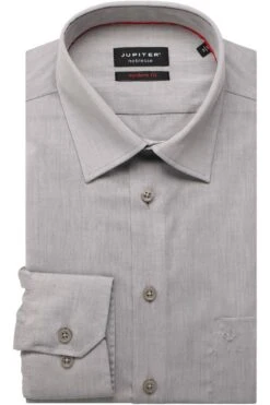 Jupiter Modern Fit Hemd Silbergrau, Einfarbig