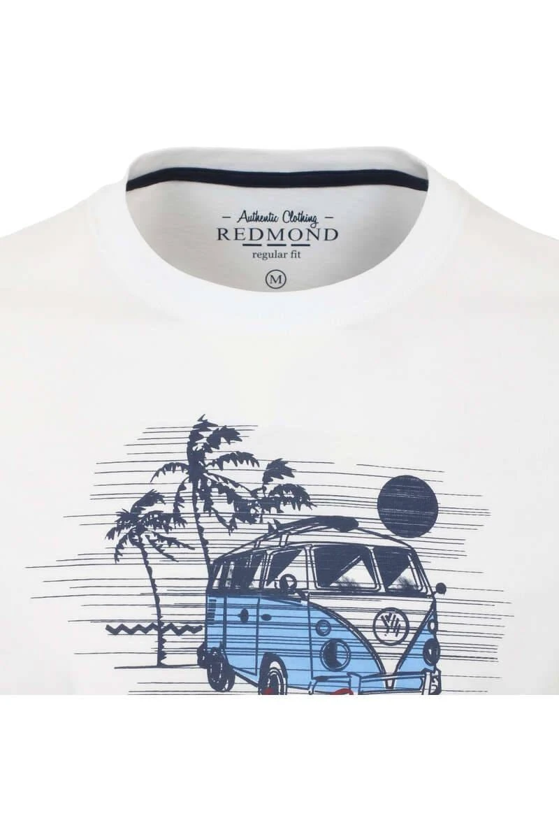 Redmond CasualRegular Fit T-Shirt Rundhals Weiss,bedruckt 4 Redmond CasualRegular Fit T-Shirt Rundhals Weiss,bedruckt – Bild 2