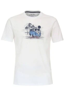 Redmond CasualRegular Fit T-Shirt Rundhals Weiss,bedruckt