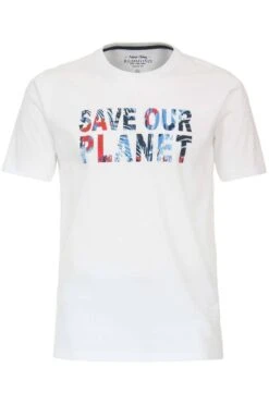 Redmond CasualRegular Fit T-Shirt Rundhals Off-white,bedruckt