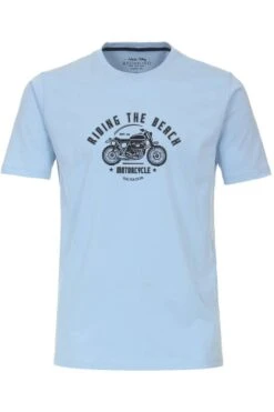 Redmond CasualRegular Fit T-Shirt Rundhals Hellblau,bedruckt